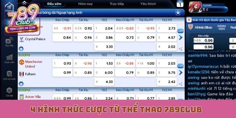 4 hình thức cược từ thể thao 789Club
